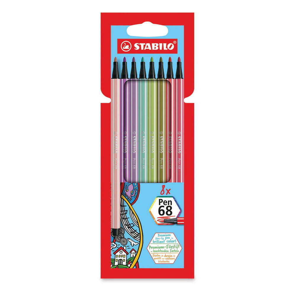 STABILO Pen 68 Wallet Set, Set of 8, Multicolor